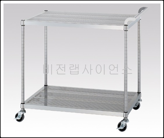 클린룸펀칭카트(선반 2단, 가이드 없음) ,CLEANROOM UTILITY CARTS PUNCHED SUS