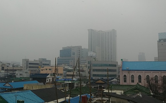 눈 내리고 있는 대구...