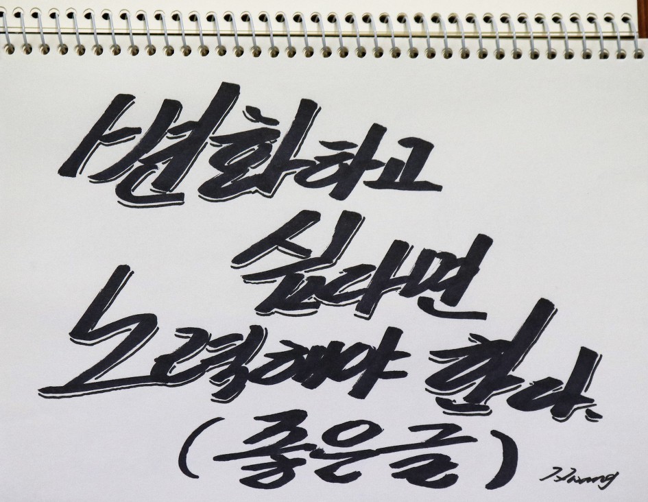 변화하고 싶다면 노력해야 한다.    (좋은 글)